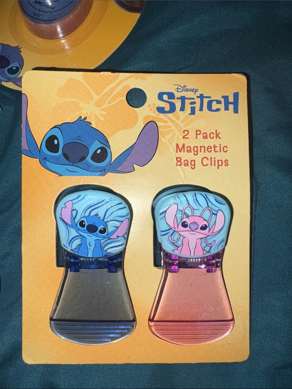 Disney Stitch Egg Timer, Magnetic Clips & Sponge-